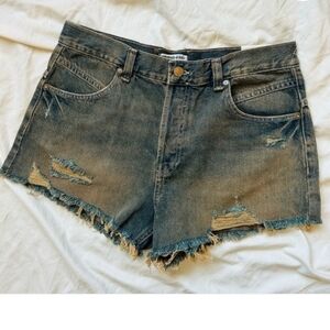 Free People We The Free High Waist Overdyed Denim Short Size 26 NWOT
